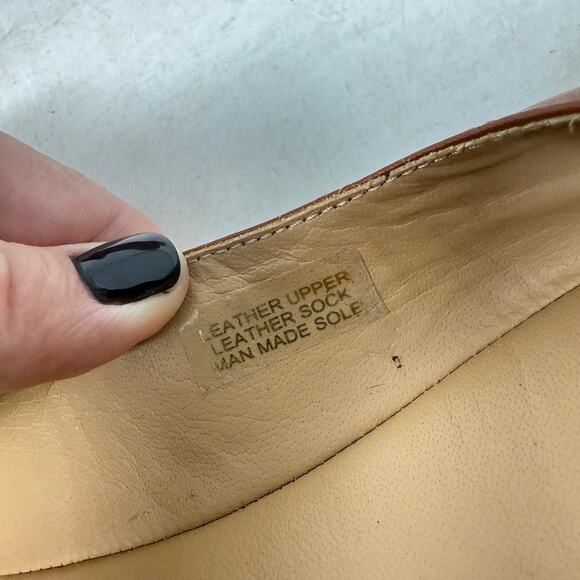 Coach & Four Classic Leather Flats Brown Made in Italy Slip-On Square Toe Sz 6.5 - Picture 8 of 14